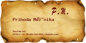 Prihoda Mónika névjegykártya